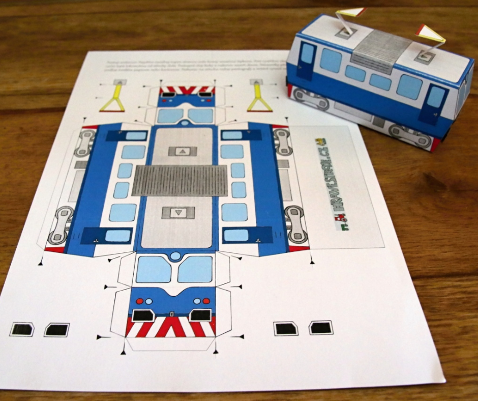 Vystřihovánka vlaku pro děti Hravé stroje_1